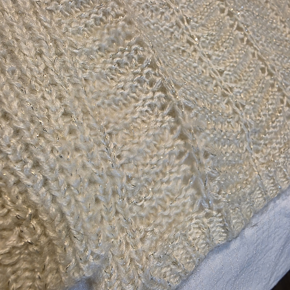 New Directions Cream Textured Sweater